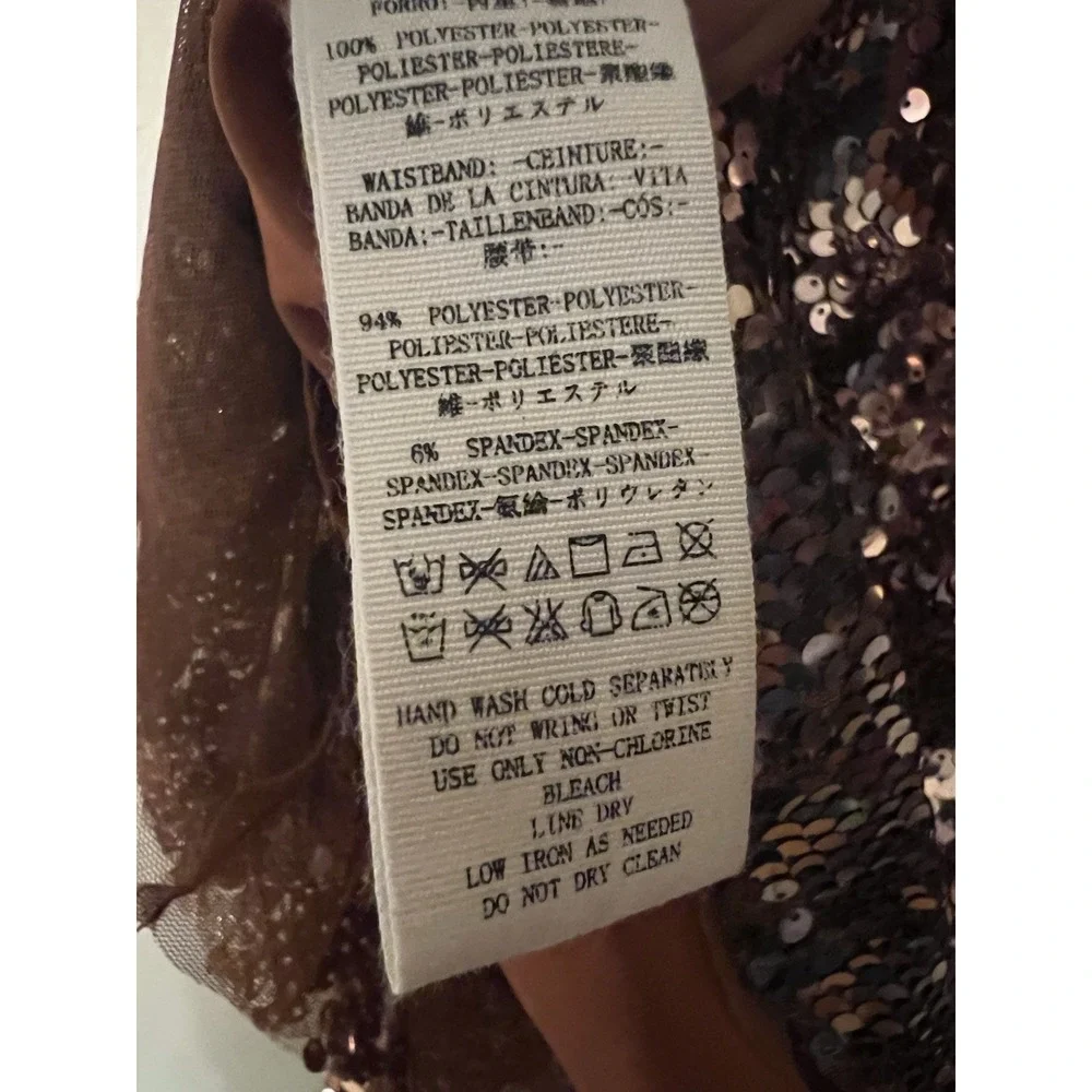 Anthropologie Free People Siren Sequin Mini Dress Lined Cocktail‎ Party Bronze 4